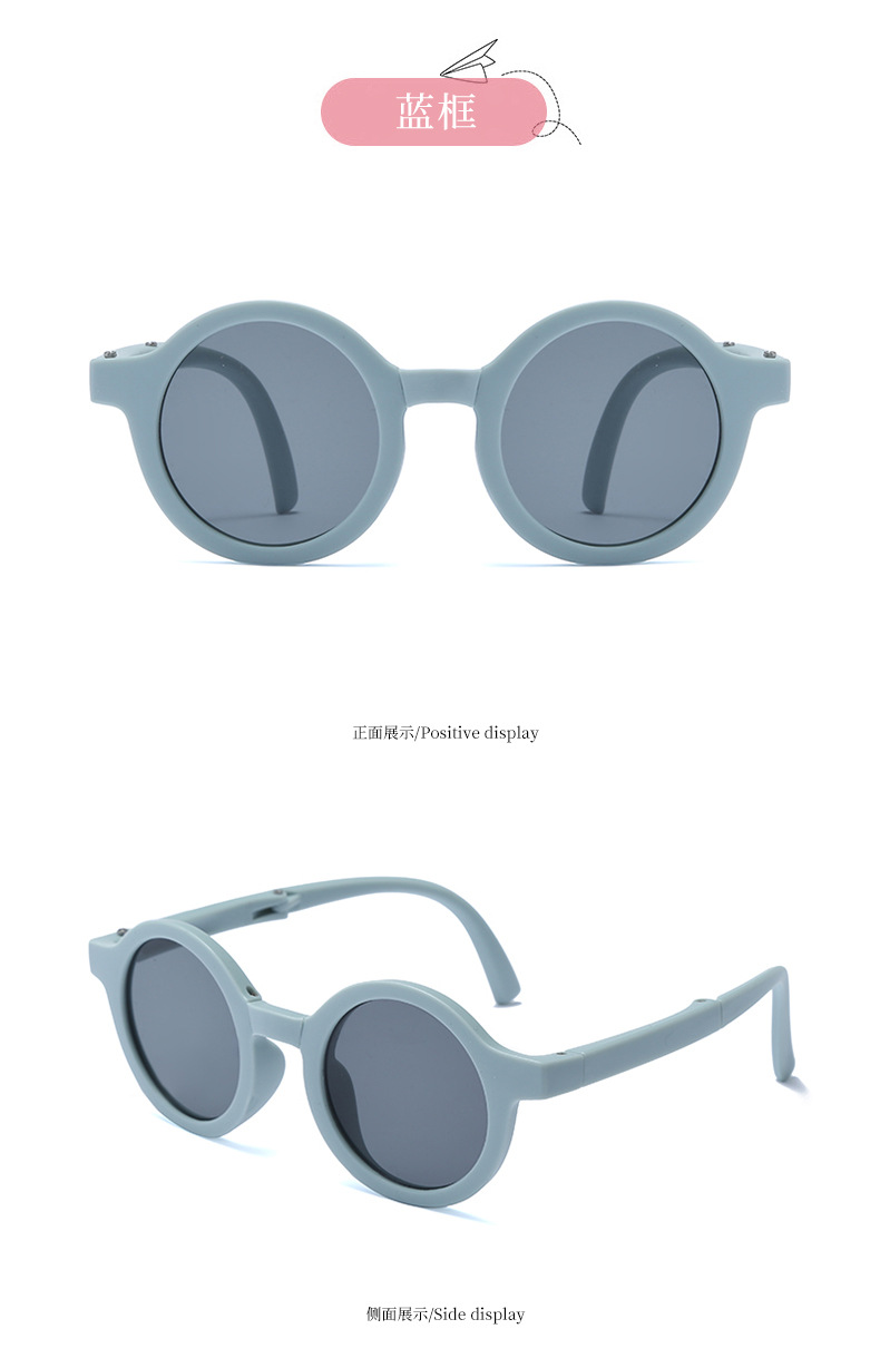 2022 nuevos niños gafas de sol plegables para niños niños anti-uv round frame gafas de sol de moda gafas de sol pic 11