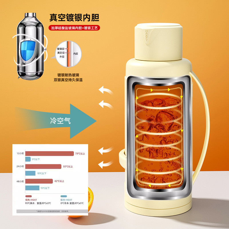 3.2L大容量宿舍办公室家用保温瓶学生上班族保温壶热水瓶玻璃内胆详情5