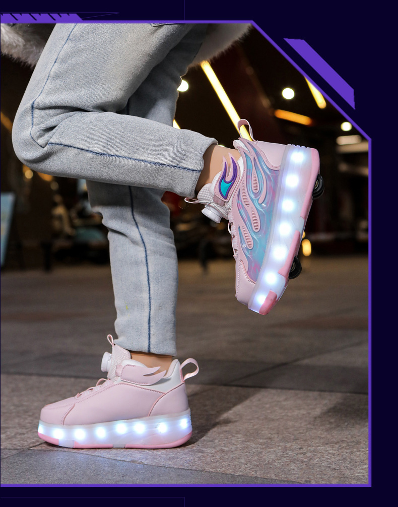 男童滑轮运动鞋轮滑鞋带灯四轮透气女童爆走鞋详情28