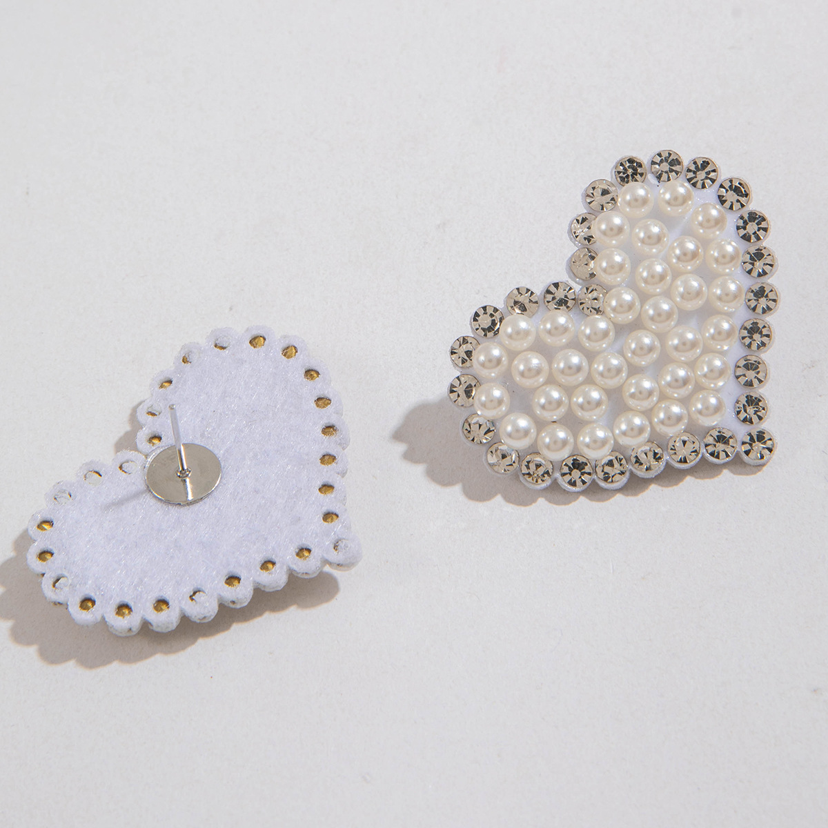 欧美跨境时尚镶钻大蝴蝶耳坠气质高级感桃心蝴蝶结仿珍珠耳饰女详情7