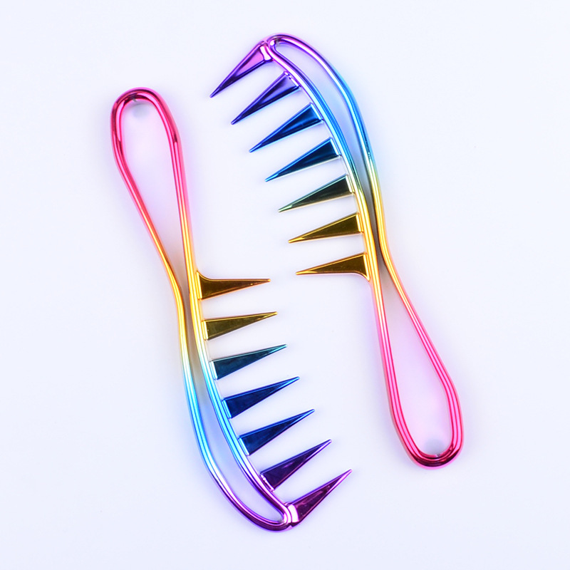 2025跨境沙龙电镀顺发梳造型梳子高端精品土豪金色直发梳顺发梳详情2