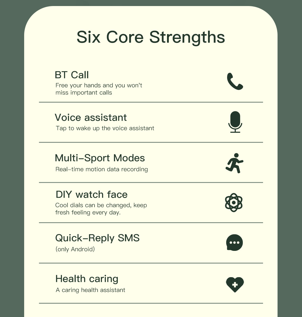亚马逊爆款T19F蓝牙通话手表心率睡眠多运动音乐IP68防水智能手表详情5