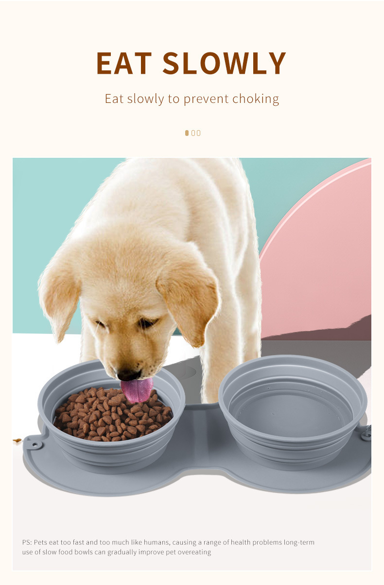 Cross-border pet folding bowl, dog silicone dog bowl, outdoor travel water bowl, portable cat food bowl, dog bowl pic 6