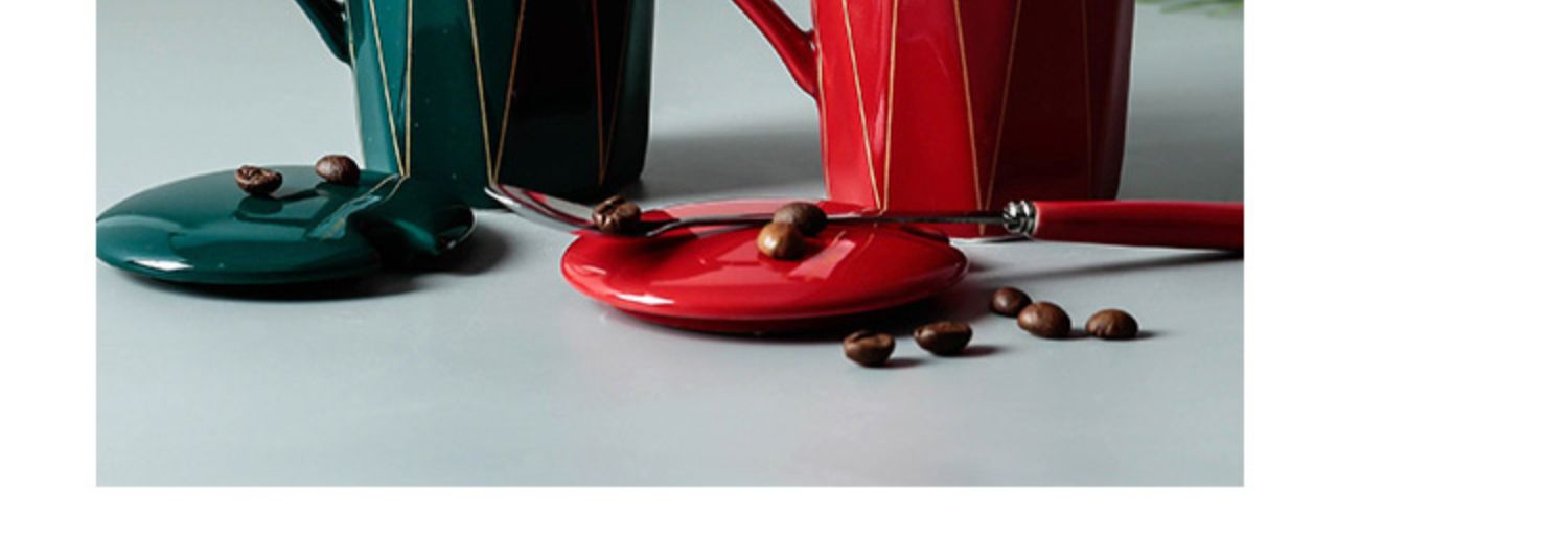 4ah欧式简约个性马克杯大容量带盖勺男女生办公室家用喝水咖啡泡详情9