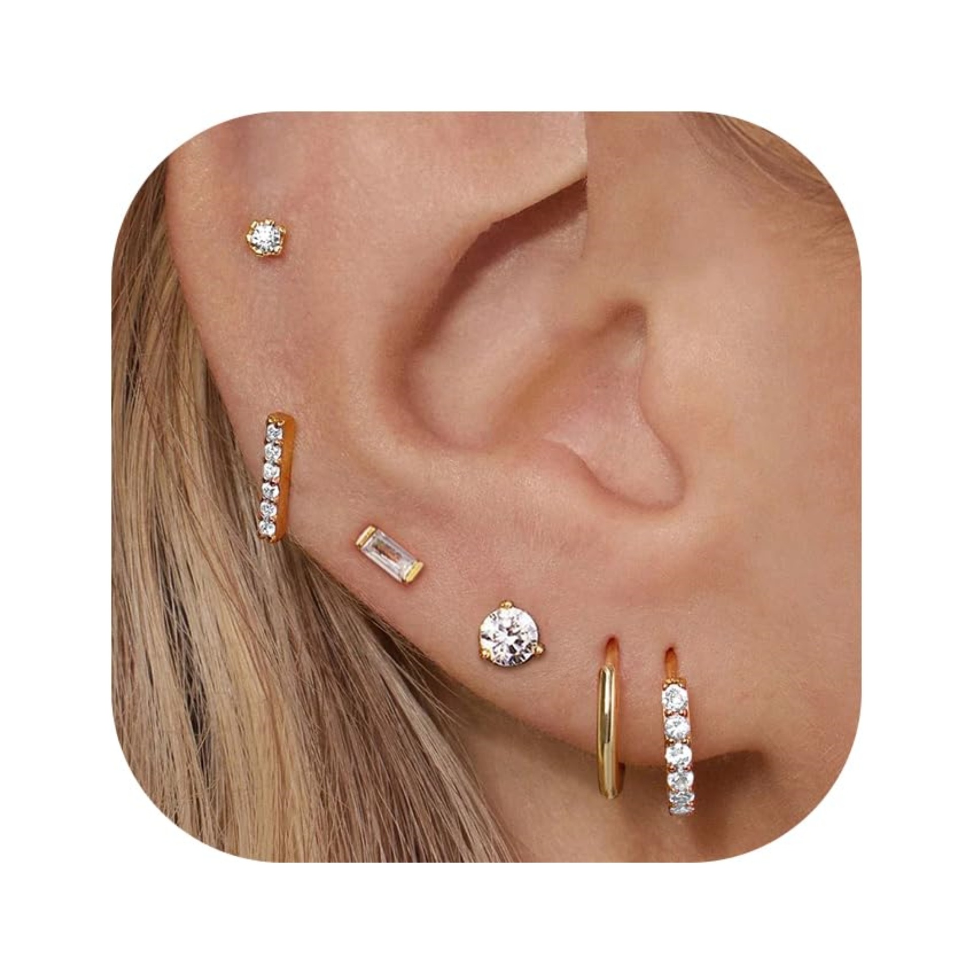 A popular cross-border bestseller set of genuine gold, brass, electroplated, niche, high-end and versatile design with zircon inlays pic 3