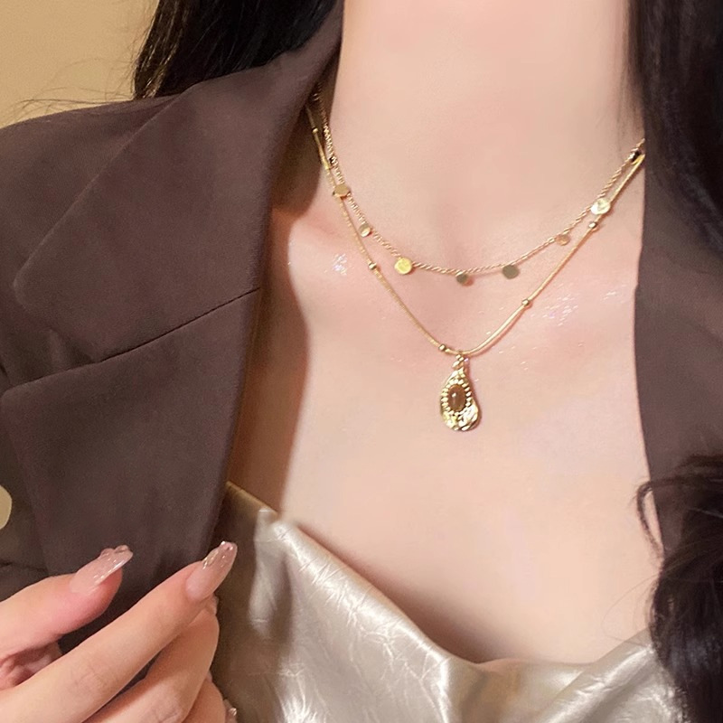 美拉德虎眼石串珠叠戴项链女秋冬高级毛衣卫衣链2024新款爆款颈链详情5