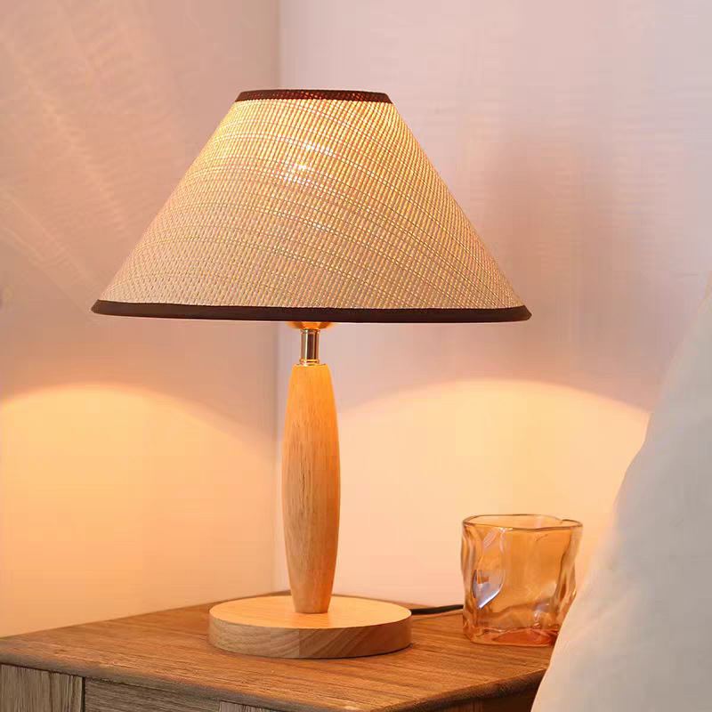 Wedding table lamp, bedside lamp, perpetual lamp, vintage solid wood wedding gift, retro atmosphere, hotel and homestay bedroom table lamp pic 1