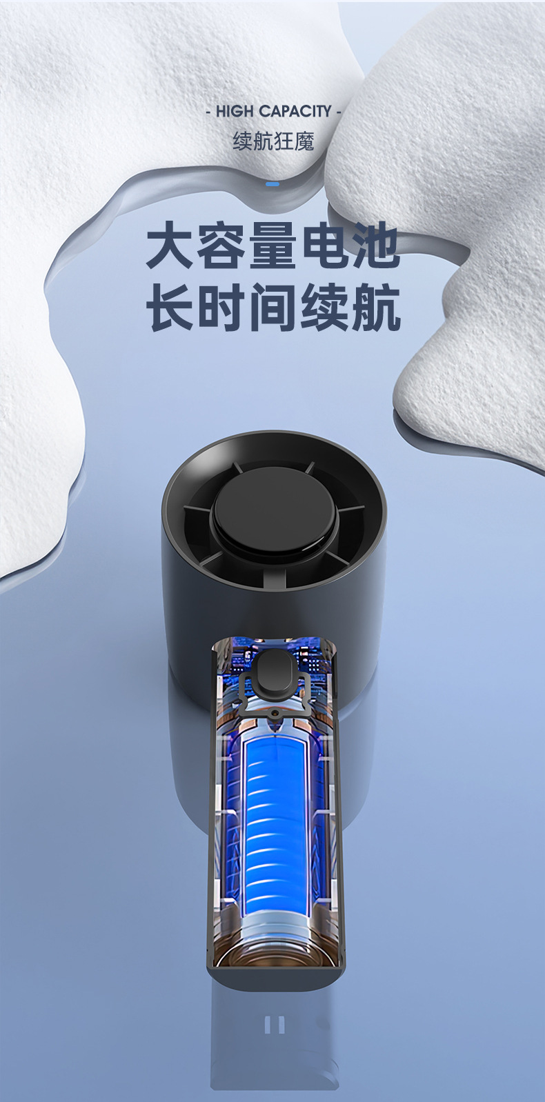 新款高速手持风扇迷你小风扇数显100档USB充电桌面电风扇跨境电商详情13