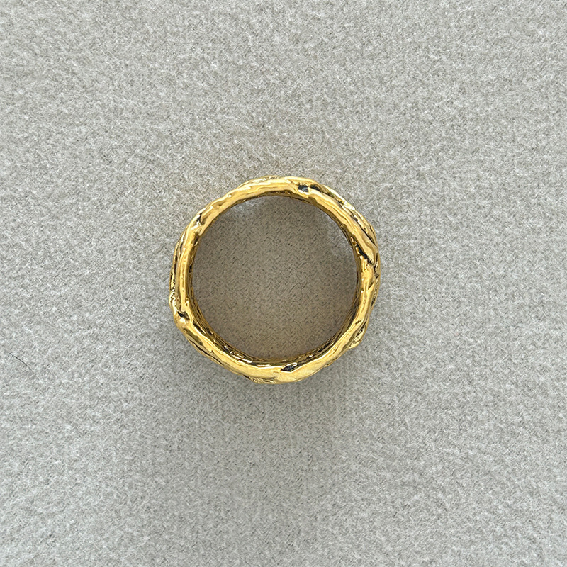 法国小众设计AB同款时尚百搭个性复古感麦穗编织戒指轻奢做旧指环详情14