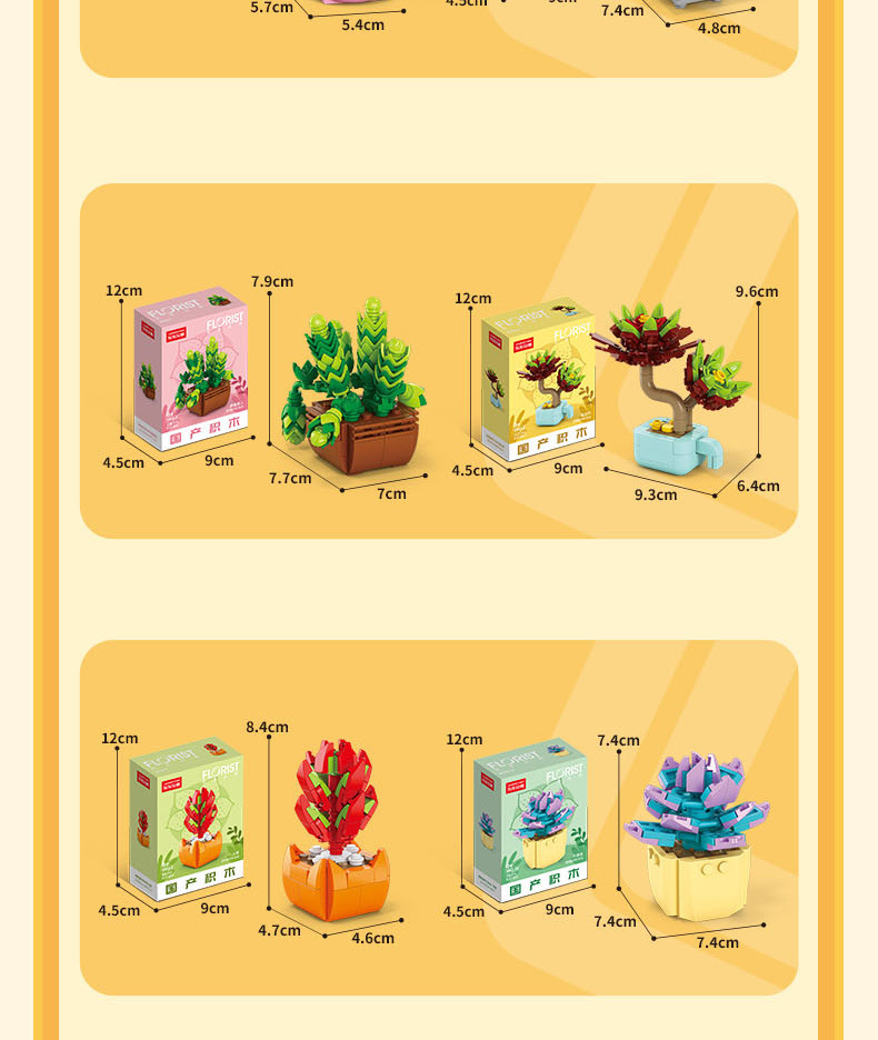 Succulent small particle building blocks compatible with Lego assembly building blocks, flower plant potted plant ornaments, gift for girls pic 42