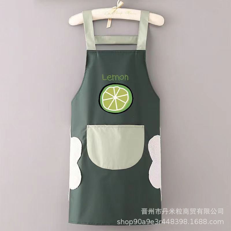 围裙家用厨房防水防油女可爱洋气做饭干活成人围腰耐脏工作服定详情2