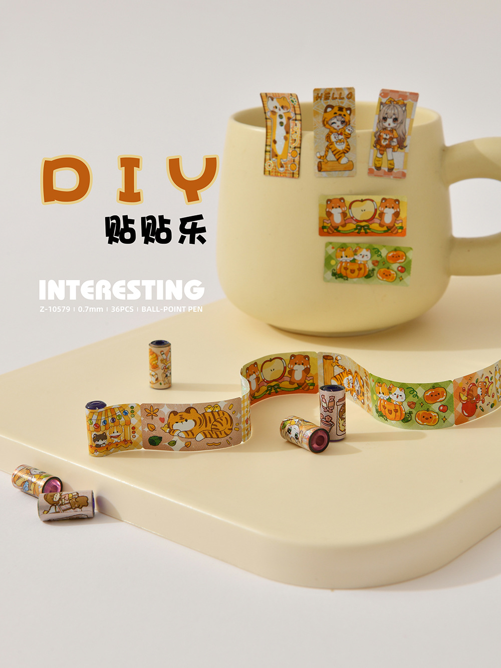 Chenxi Tietile Creative DIY Bead Ballpoint Pen 0.7mm Bullet Tip Press Medium Oil Pen Planner Pen Cartoon Office Writing pic 31