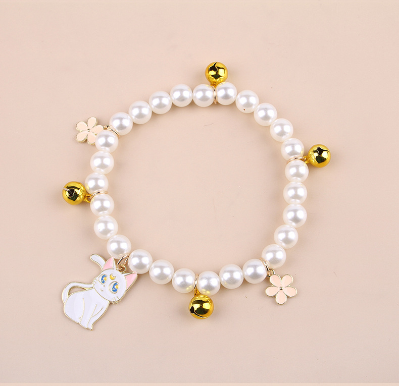 亚马逊宠物项链猫咪珍珠项圈挂饰宠物猫咪狗狗项圈珍珠饰品批发详情15