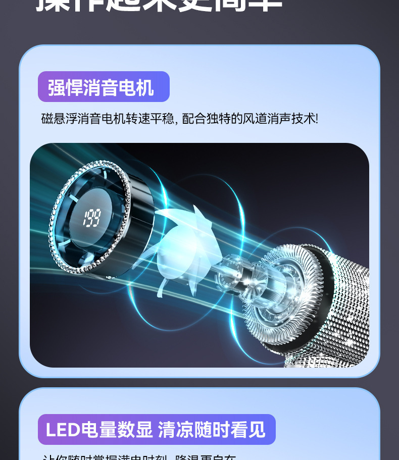 强力涡轮增压爆风机高速大风量吹干护发快速造型详情25