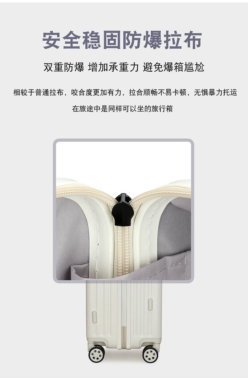 旅行箱商务前开口小兜20拉杆箱万向轮24女男学生登机密码箱子详情9