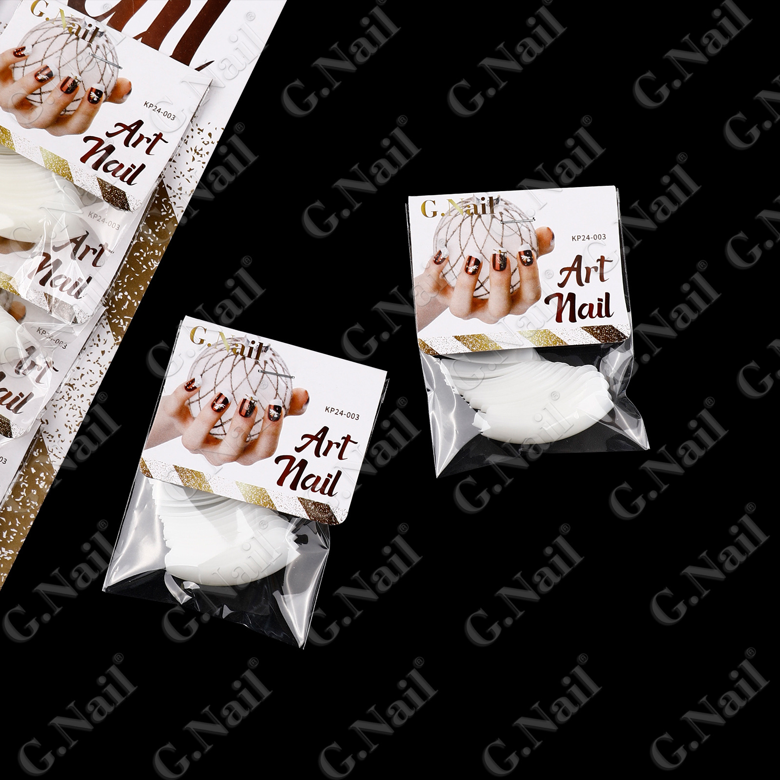 Gnail正品24包卡装美甲甲片自然色白色穿戴甲欧美假指甲甲片批发详情12