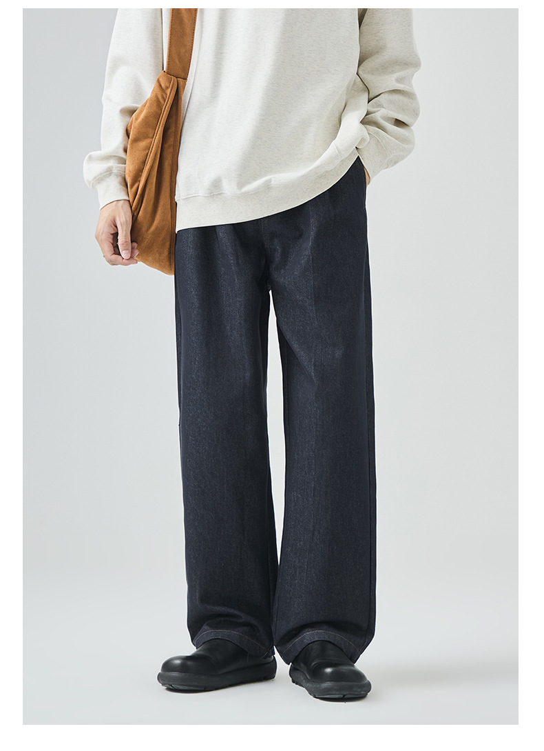 APO男装|跨境牛仔裤男款美式高街秋季潮牌痞帅宽松直筒休闲长裤子详情18