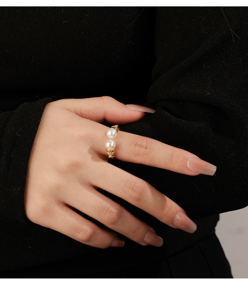 S925 sterling silver open ring, a niche design, high-end vintage open ring DIY empty stand accessory in stock pic 13