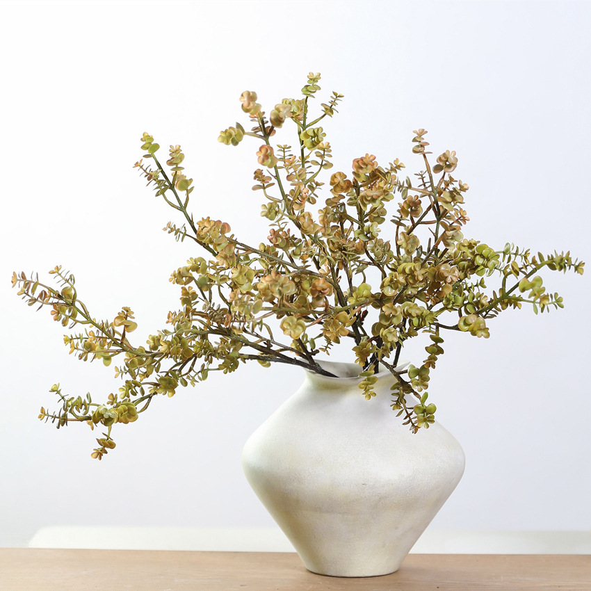 Artificial flower plastic succulent branches, soft rubber eucalyptus green plants, single plant, home decoration flower material matching pic 1