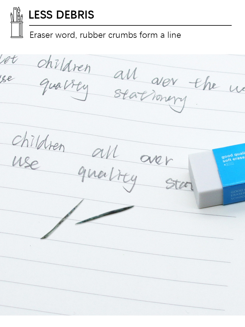 High-quality TPR material erasers, small 4-color mixed office and school erasers, student stationery pic 2