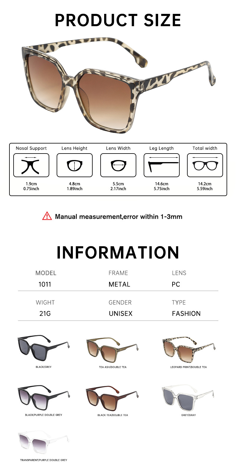 Square leopard print sunglasses for women with a high-end feel, 2025 new European and American sunglasses, UV400 sun protection retro sunglasses pic 4