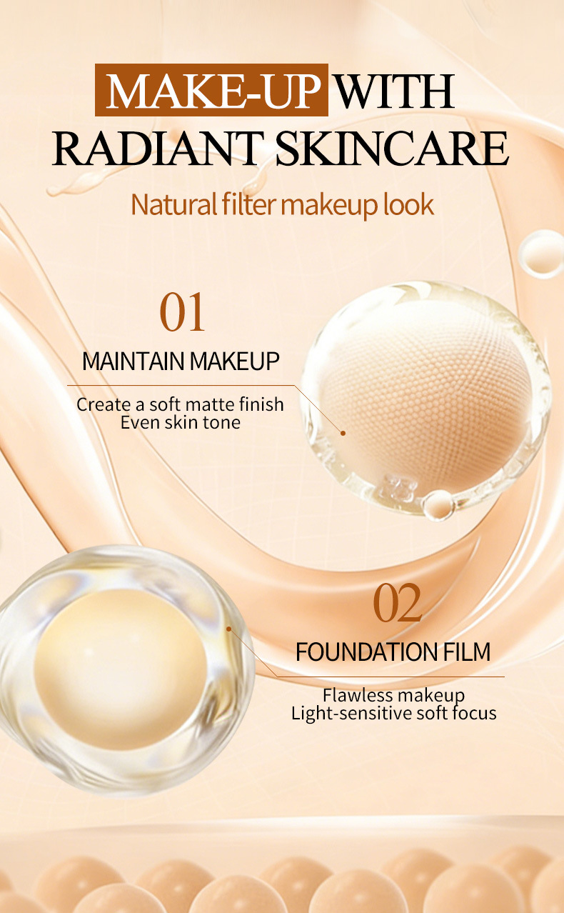 Tianwei Cross-border OK English Version Matte, Fine, smooth, clear, natural, long-lasting, setting and concealer powder compact pic 6