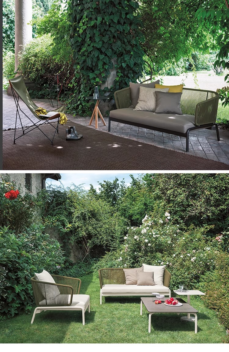 Outdoor leisure furniture, rattan sofa combination, open-air balcony rattan chair, model room, courtyard garden sofa, living room pic 6