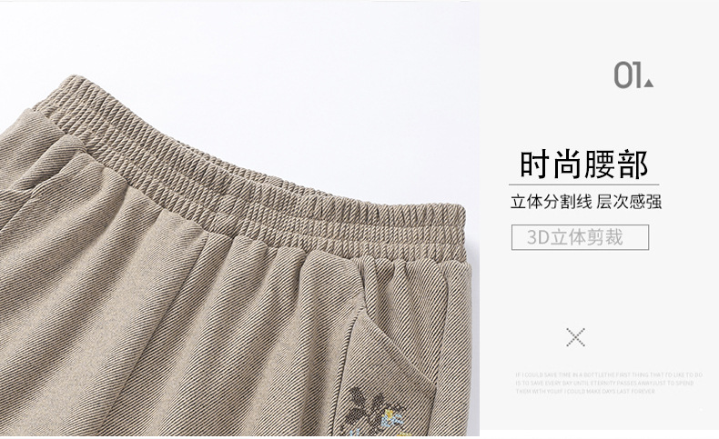 妈妈裤子中老年人秋款休闲长裤女小个子奶奶秋季运动松紧腰直筒裤详情4