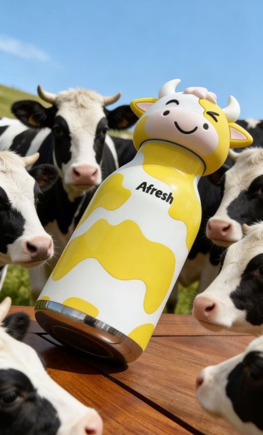 跨境外贸新款创意可爱公仔萌牛不锈钢保温杯创意个性儿童保温杯详情6