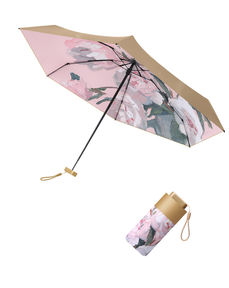 黑胶防晒紫外线遮阳伞迷你折叠雨伞小巧便捷胶囊晴雨伞六折太阳伞详情50