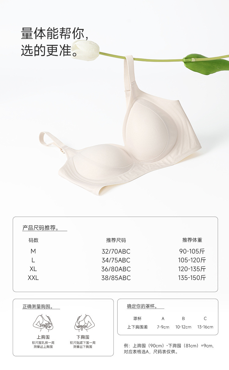 裸感普拉提无痕内衣女士软支撑小胸聚拢显大侧收副乳防下垂服装模特展示道具详情5