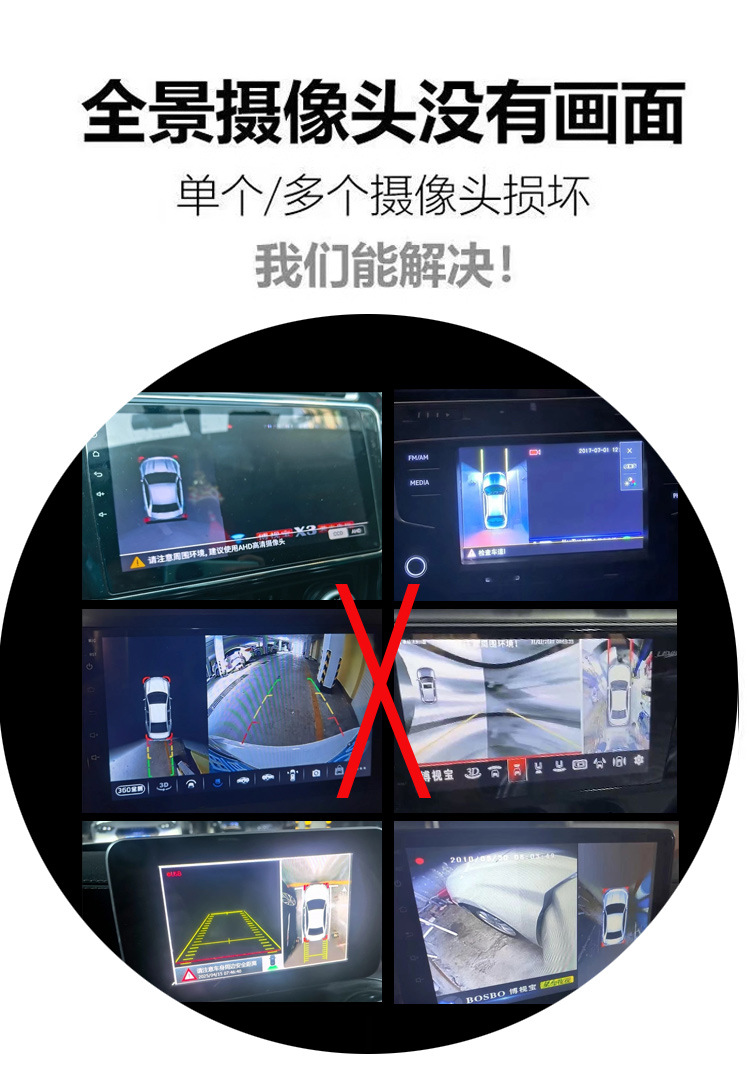 汽车360°度通用环景摄像头匹配兼容适用各品牌360全景车载摄像头详情3