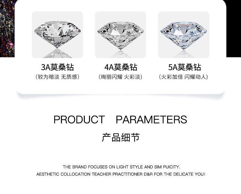 Zhuoheng selects the best-selling S925 sterling silver necklace on Amazon, a simple and elegant Mosan necklace, and European and American jewelry in stock pic 10