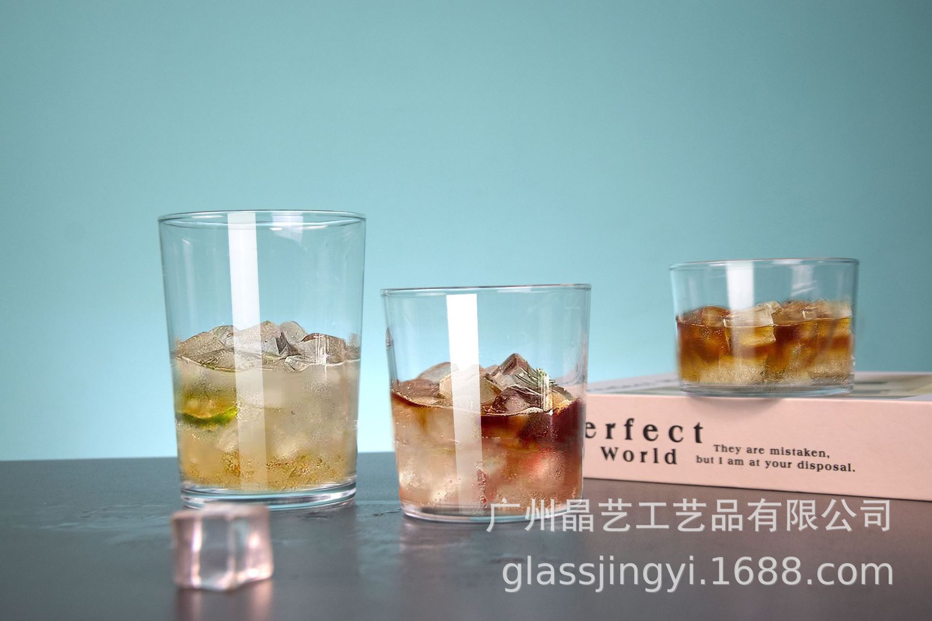 宽口玻璃杯简约水杯INS果汁雪糕苏打水杯直身家用餐厅矮款玻璃杯详情8