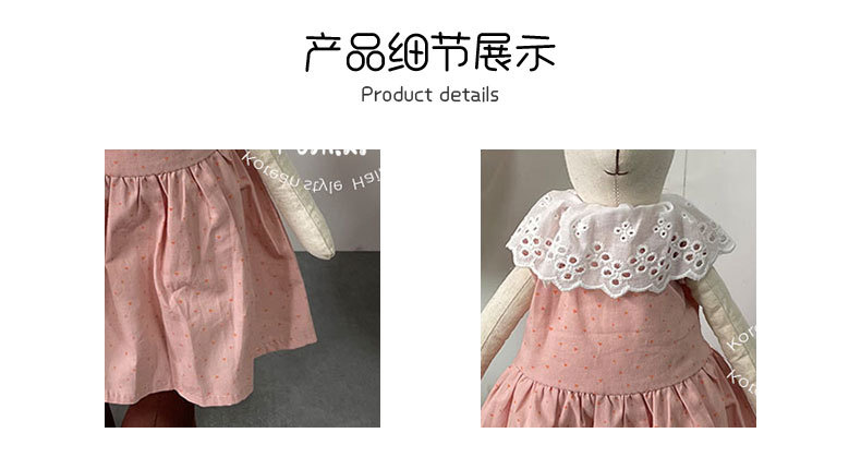 新款韩系可爱站立兔兔玩偶手工穿衣棉麻居家摆件儿童安抚玩偶礼物详情4