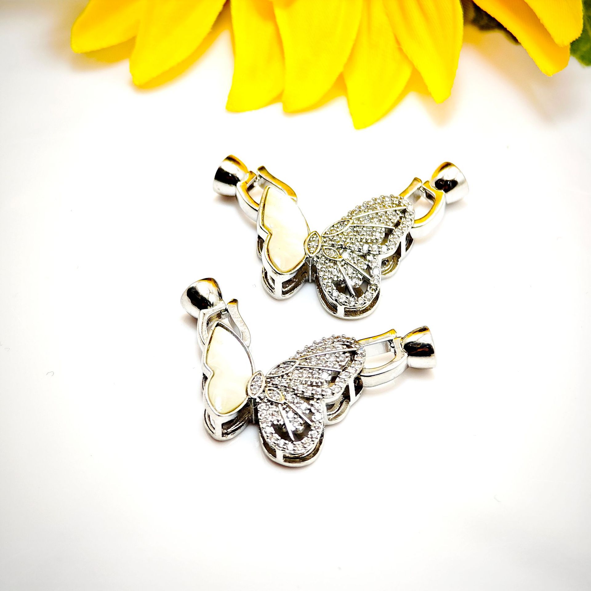 Pearl necklace buckle, cross buckle, electroplated high color retention mother-of-pearl necklace buckle, DIY bracelet, necklace buckle, D-shaped buckle pic 15