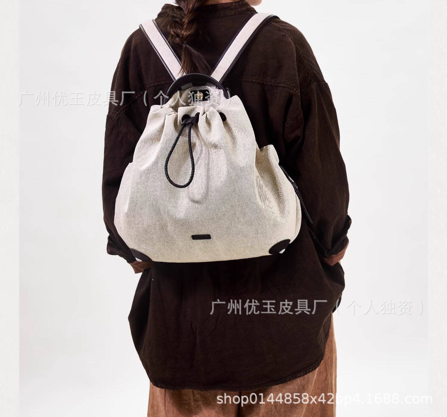 【文淇同款】Songmont山下有松百纳系列双肩包女大容量通勤电脑包详情6