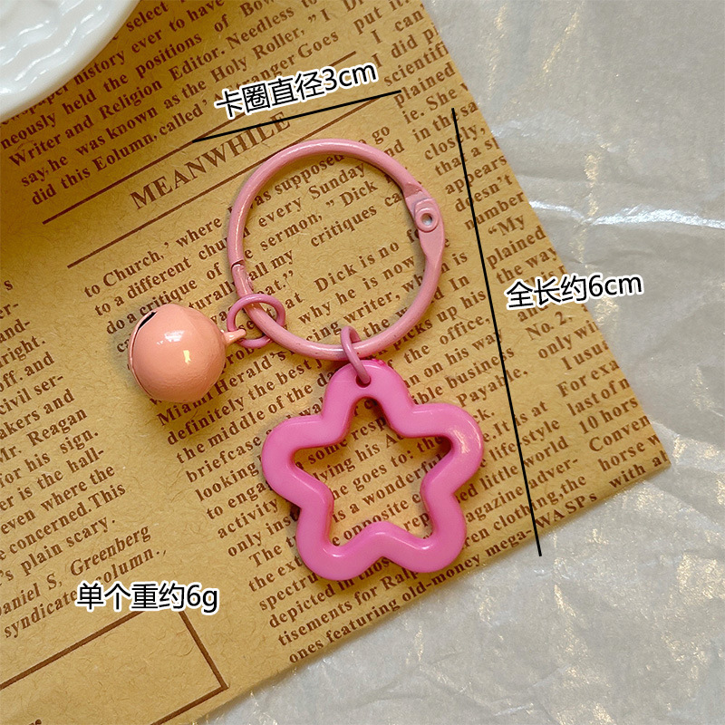 Colorful five-pointed star acrylic keychain pendant, candy-colored headphone case hanging decoration, fresh and cute couple bag decoration pic 2