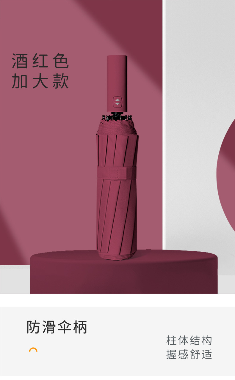 24骨全自动雨伞双人三折晴雨两用商务遮阳伞双龙骨可印制大量批发详情18