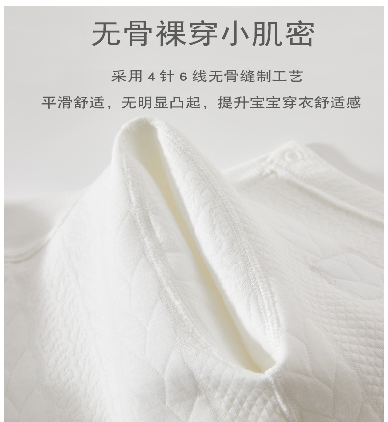 婴儿保暖衣连体衣纯棉新生儿春秋衣服宝宝秋冬三层夹哈衣详情7