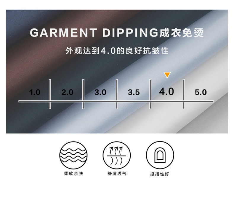 100支双成衣免烫长袖商务职业衬衫30%天丝棉白色斜纹正装上班衬衣详情10