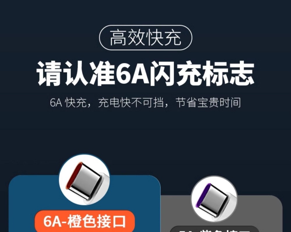 6A数据线适用华为66W超级快充Mate60闪充荣耀TypeC手机100W充电线详情9