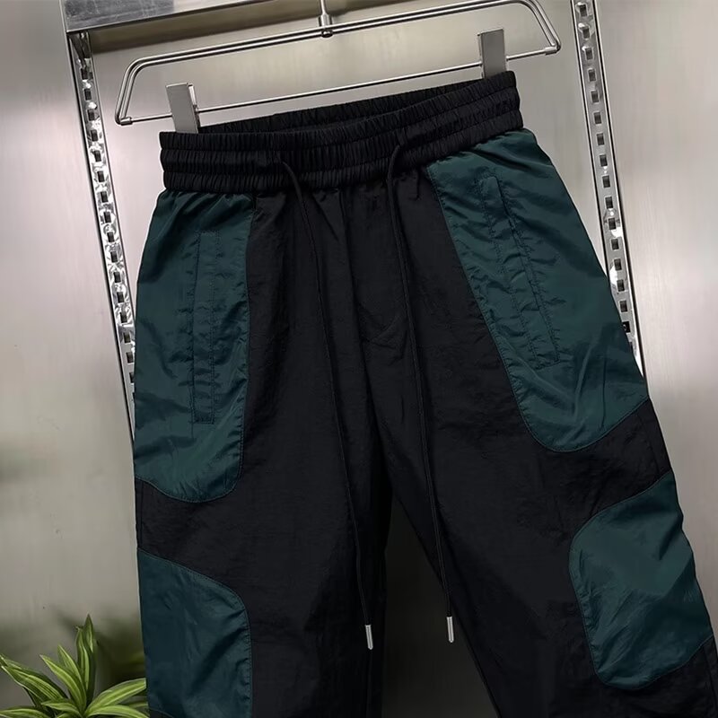 男潮衣家高品质男士休闲裤夏季薄款拼色束脚松紧腰运动裤潮流新款详情14