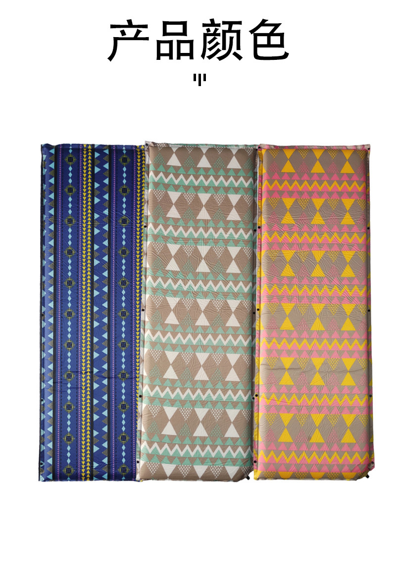 Cross-border Amazon ethnic style inflatable pad, Chunya Textile Camping moisture-proof and waterproof camping sleeping pad, lightweight moisture-proof pad pic 7