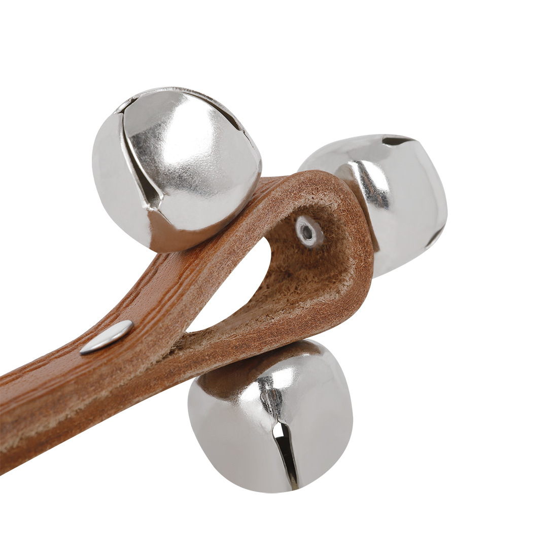 Orff percussion instruments, three-bell leather rattle, three-bell hand rattle, early education and educational toys for kindergarten children, rattle pic 13