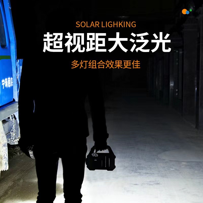 Outdoor solar high-intensity portable lamp, multi-functional rechargeable cob floodlight, rechargeable camping lamp pic 6