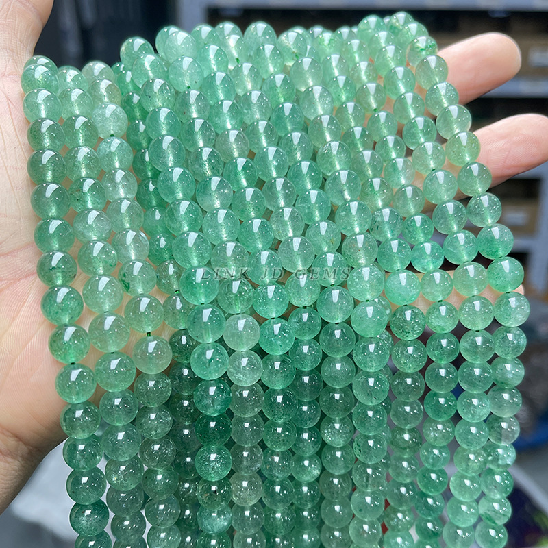 Wholesale of multi-material natural crystal round beads, white crystal, strawberry crystal, hair crystal bracelets, loose beads, diy jewelry accessories, and beads pic 40