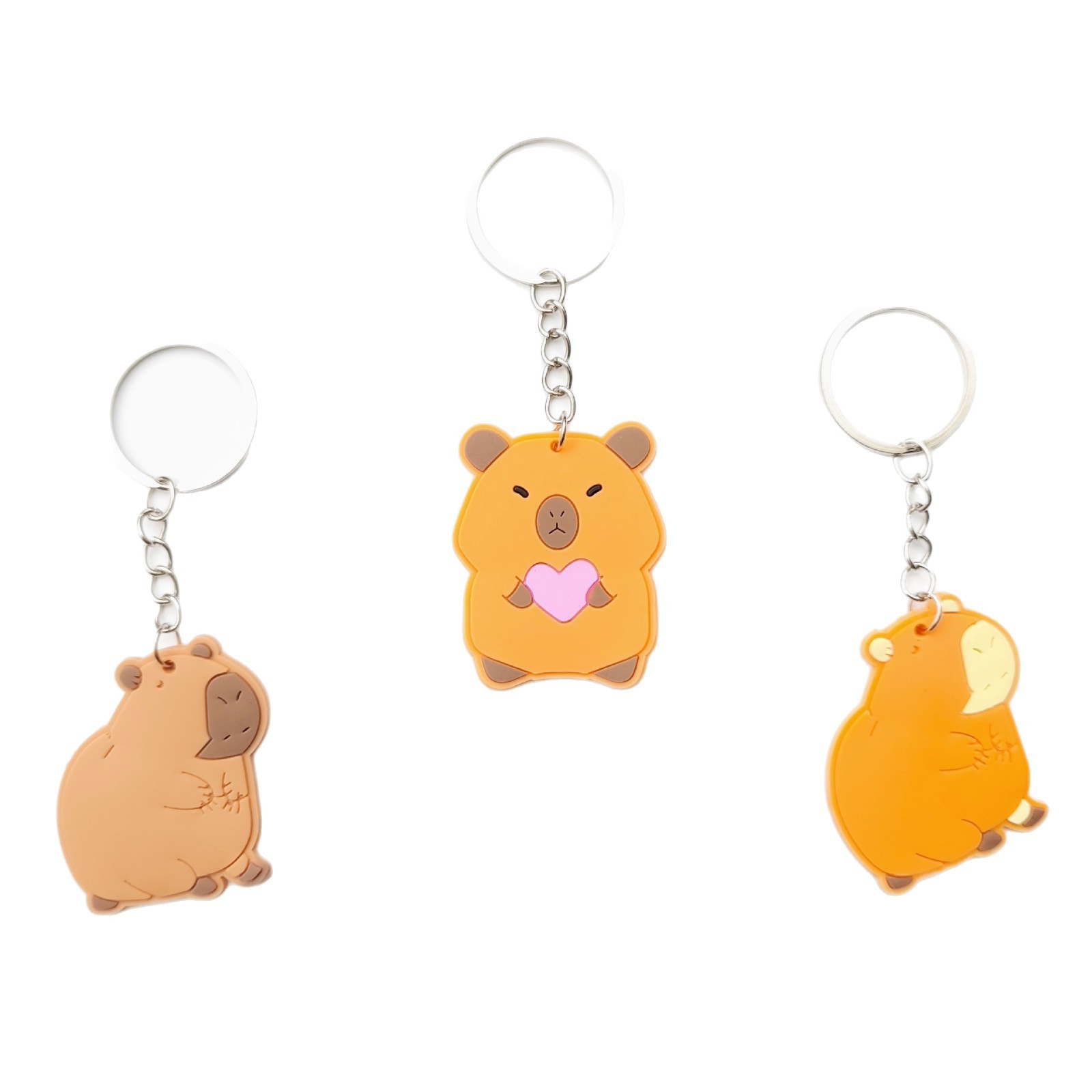 新款可爱卡通水豚PVC软胶钥匙扣卡皮巴拉钥匙扣洞洞鞋扣鞋花饰品详情5