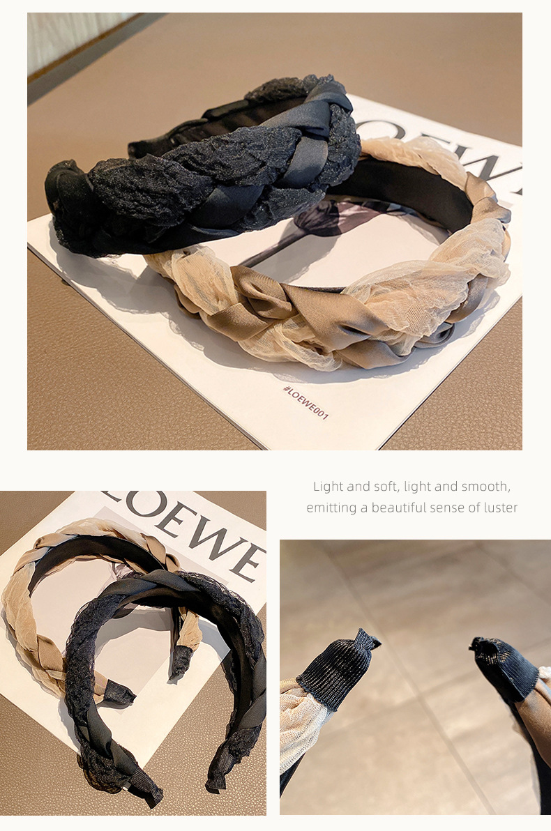 The new 2024 high-end headband hair accessory from the popular Ougensha wide-brimmed hairband and high-top anti-slip pressure hairpin pic 16