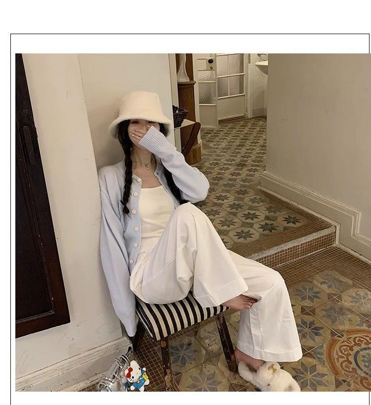 早秋蓝色开衫2024春秋新款设计感针织衫软糯上衣毛衣新款外套女详情15